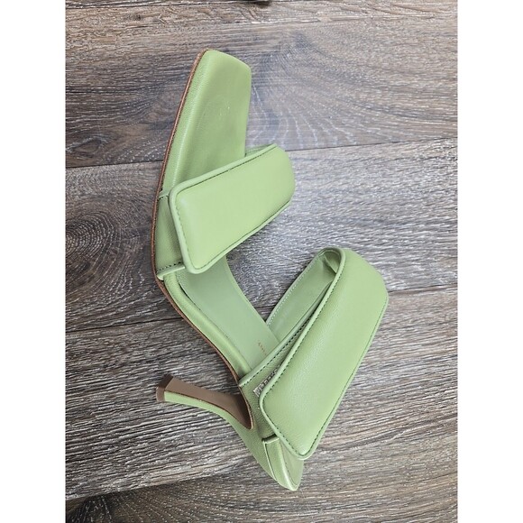 Gia Borghini GIA x Pernille Teisbaek Two Strap Padded Leather Sandals Green 37 - Picture 13 of 16